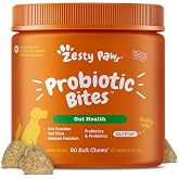 Zesty Paws Probiotics for Dogs - Gut Health Soft Chews, Pumpkin, 90 Ct | Probiotics for Dogs Soft Chews for Gut Health &amp; Digestive Support