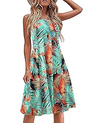 HOTOUCH Hawaiian Dresses for Women Sleeveless Boho