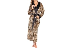 Alexander Del Rossa Womens Robe, Long Plush Bathrobe with Hood, Hooded Robes for Women Plus Size Bath Robe