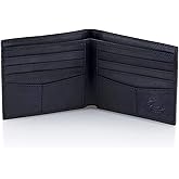 Stealth Mode RFID Wallet for Men - Genuine Napa Leather Bifold Mens Wallet with 8 Card Slots & Divided Billfold - Elegant Gift Box Packaging, RFID Blocking Technology