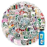 102Pcs Coffee Stickers Pack，Cute Aesthetic Cup