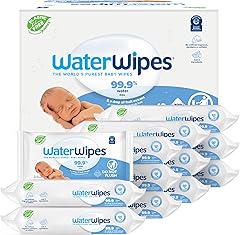 WaterWipes Plastic-Free Original Baby Wipes, 99.9% Water Based Wipes, Unscented & Hypoallergenic for Sensitive Skin, 60 Count