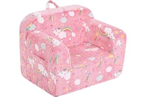 Givjoy Toddler Chair Plush Kids Couch, Comfy Kids Sofa Toddler Lounger Chair for Bedroom, Convertible Toddler Couch for Girls and Boys, Reading Chair for Kids