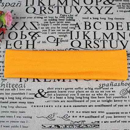 ellaroom Elaborate Available 4 Pcs Yoga Hair Bands Sport Elastic Headband Sports Yoga Accessory Dance Stretch Ribbon Hairband(None Orange)