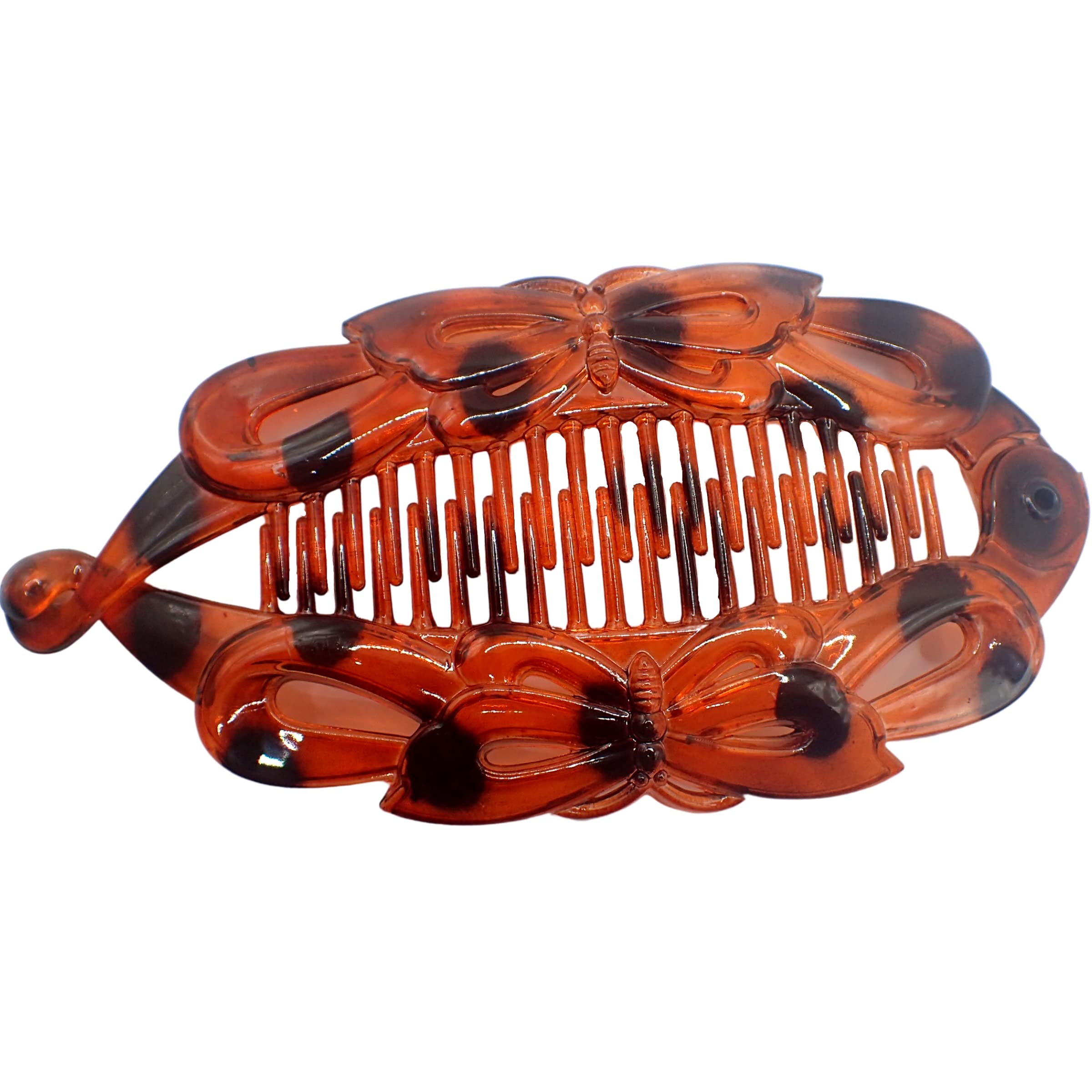 Topkids Accessories Hair Banana Clips Banana Fish Women Ladies Girls Kids Long Thick Wide Tooth Comb Pins Light Double Grippers Styling Products (Tort Butterfly Banana Fish Clip 14cm 5.5")