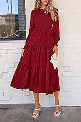 PRETTYGARDEN Women's Fall Spring Midi Dress Long