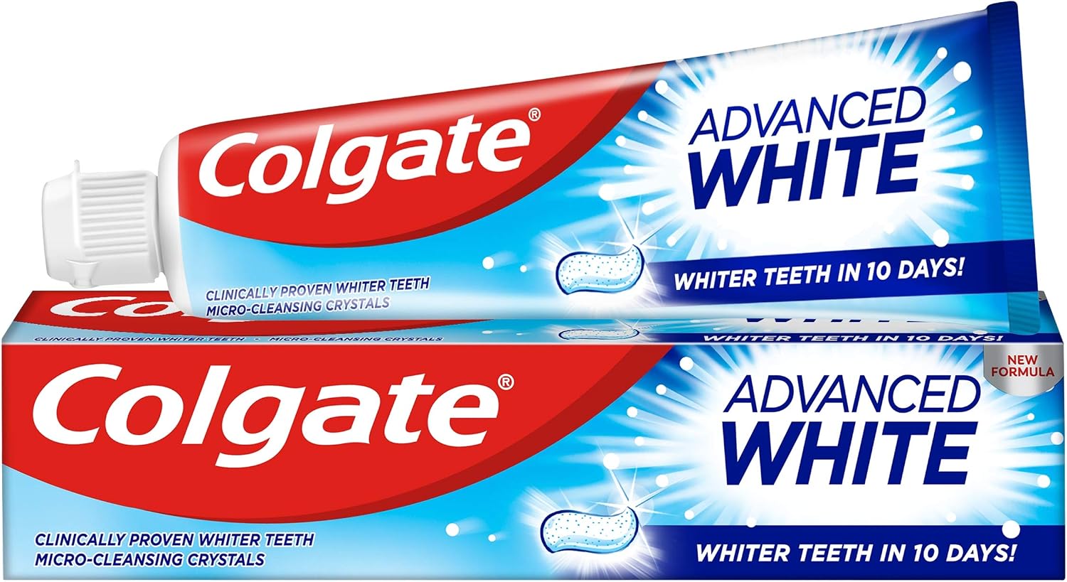 Colgate Advanced White Toothpaste, 6 x 75 ml, Whiter teeth in 10 Days, Clinically proven whitening - Image 5