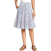 Viodia 24" Knee Length Long Skorts for Women Dressy Casual Midi Summer Travel Skort Modest Stretchy Skirts with Pockets