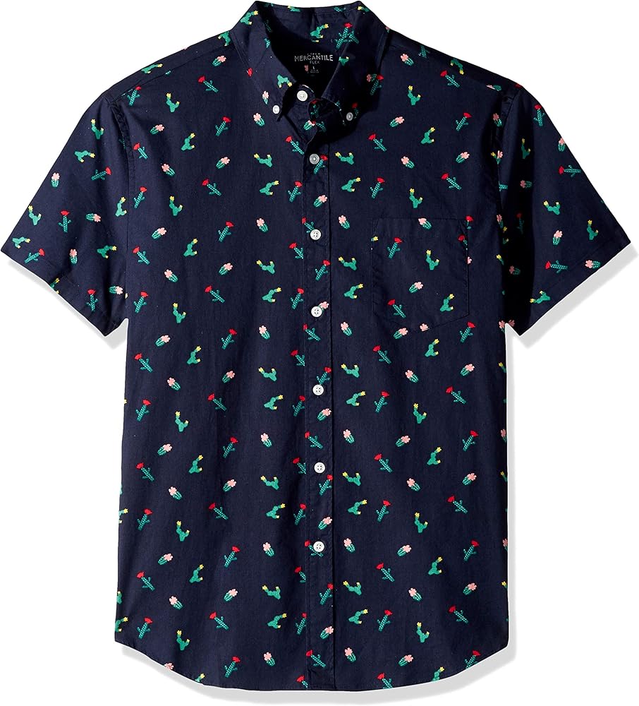 slim fit short sleeve navy shirt