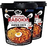 KINIKORA Premium Instant Rabokki Cup - Original Flavor, 2 Cups, Korean Ramen & Tteokbokki, Quick and Easy Street Food (140 g 