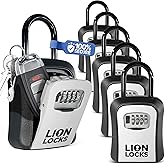Lock Box for Keys - Lockbox for House Key, Lock Box with Combination for Real Estate, Car, House, Waterproof Key Safe - Easy Installation (6 Pack)