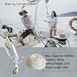 Nisorpa 1.8 Ton Rope Hoist Pulley Block 20m Nylon Garage Lifting view 2