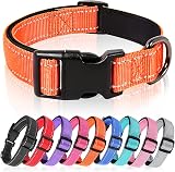 HEELE Reflective Dog Collar Soft Neoprene Padded M 34-52cm Orange