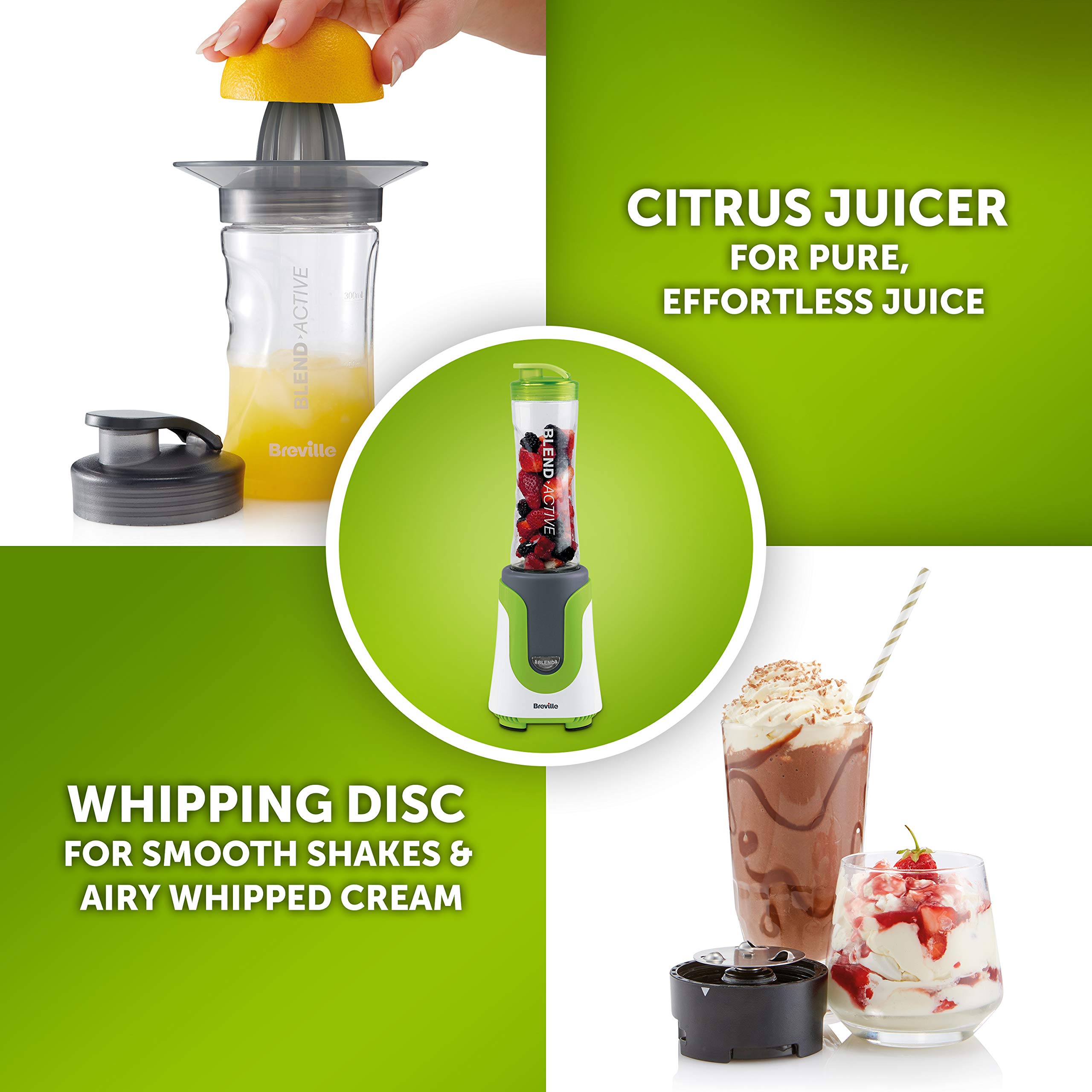 Breville VBL214 Blend Active ColourMix Family Personal Blender, Smoothie Maker and Citrus Juicer