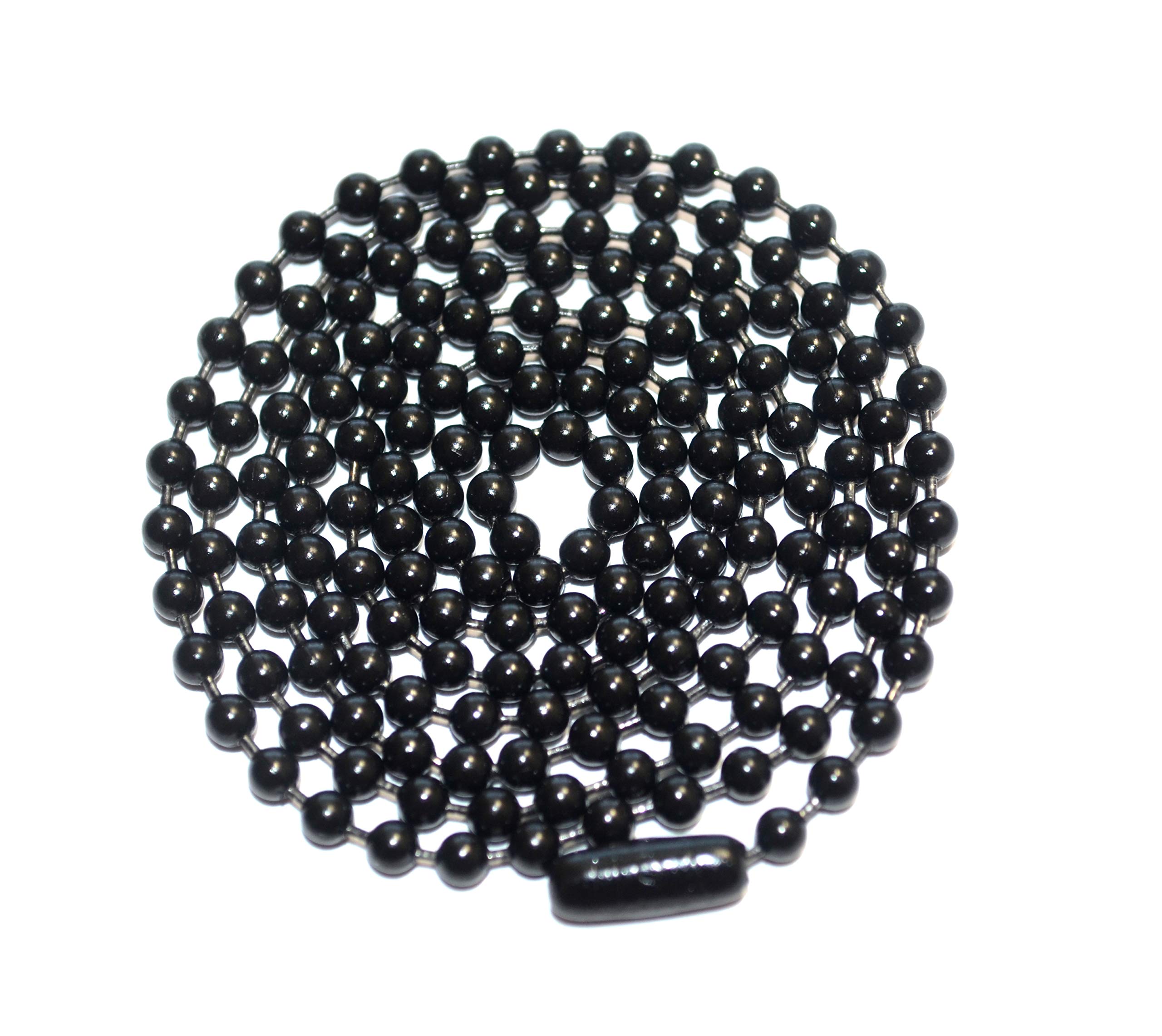 bouti1583 Black Oxide Stainless Steel Ball Chain Necklace - 3.2mm, 29.5