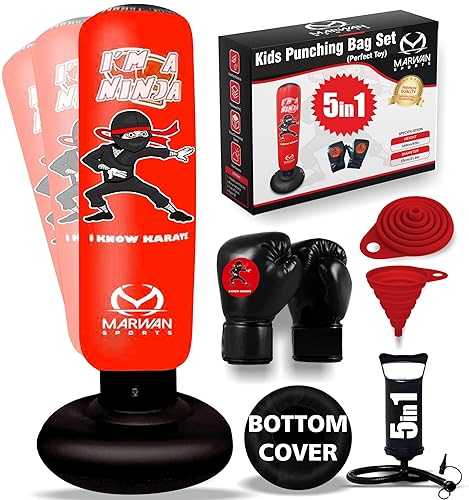 Marwan Sports Kids Punching Bag Toy Set, Inflatable Boxing Bag Toy for Boys  Age 3-12, Ninja Toys for Boys, Christmas,Birthday Gifts for Kids  4,5,6,7,8,9,10 Years Old (Red Ninja) in Dubai - UAE |