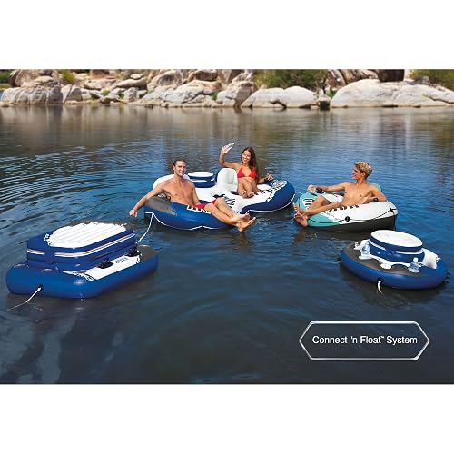 INTEX River Run 1 Inflatable Tube (2-Pack) - Floating Lounge With Backrest & Cup Holders, 220lb Capacity