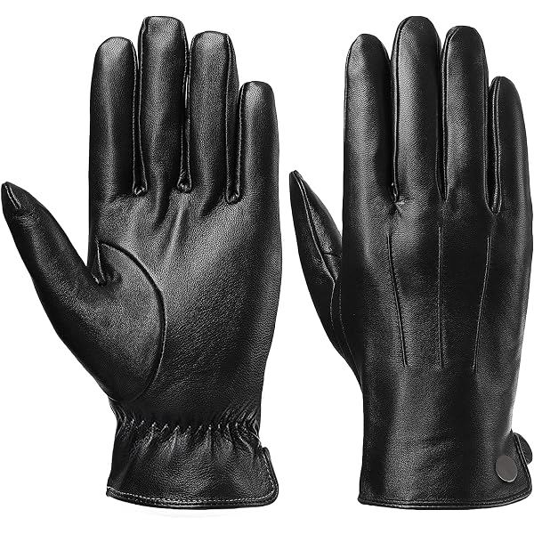 Gants D'hiver En Cuir PU Pour Hommes - Doublure Polaire Corail - Écran Tactile Sur 10 Doigts - Taille M Et L - Pour Conduite, Extérieur, Camping - 6