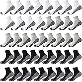 Looknniy 8-20 Pairs Quarter Ankle Socks for Men Athletic Running Cotton Active Socks for Performance Training Sporting