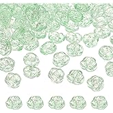 uxcell 100 Pcs Rose Beads, 0.55" Glass Flower Rose Charm Carved Loose Spacer Crystal Craft Beads for DIY Jewelry Making Bracelet Beading Projects Supplies, Green
