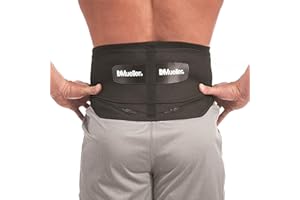MUELLER Sports Medicine Lumbar Back Brace with Removable Pad, Ideal for Upper and Lower Back Pain, Relief & Support for Men and Women, Strains, Sciatica, Scoliosis, Black, Regular Size