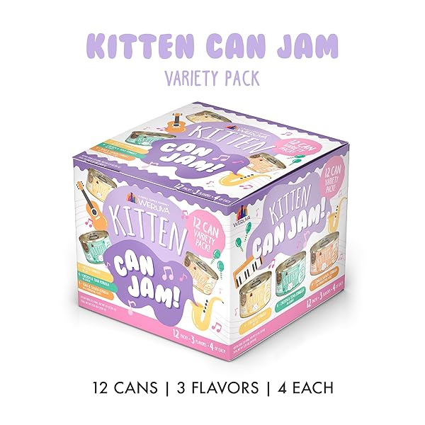 WERUVA KITTEN, KITTEN CAN JAM! VARIETY PACK, 3OZ CAN (PACK OF 12)