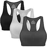 MIRITY Women Racerback Sports Bras - High Impact Workout Gym Activewear Bra Pack of 3