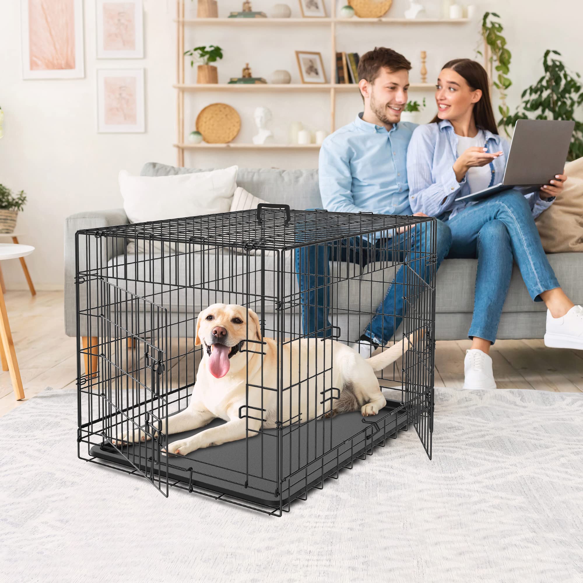 Pet Republic Dog Crates For Large Dogs Folding Metal Wire Dog Gage