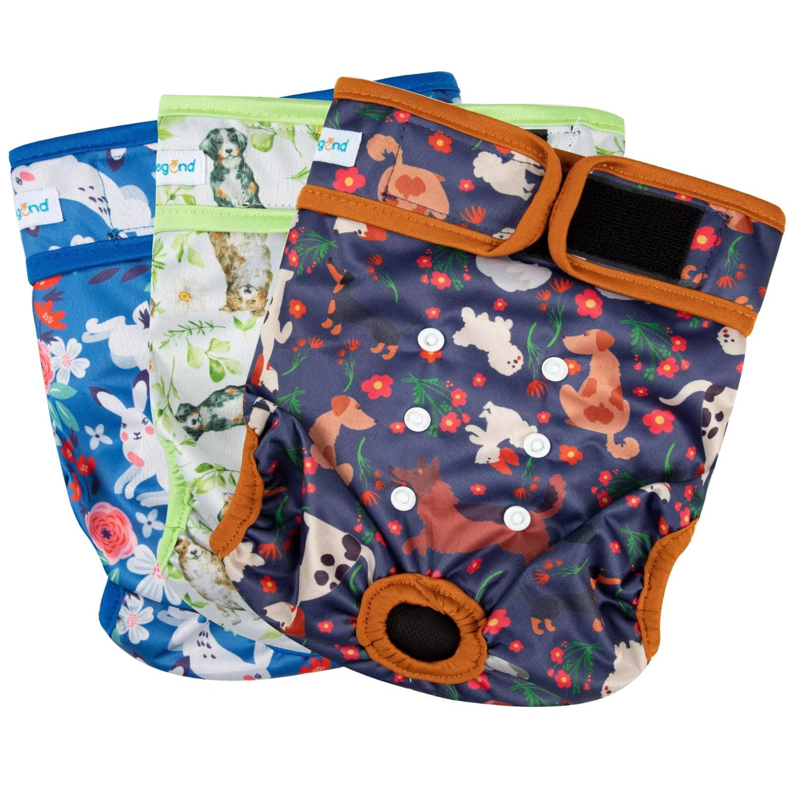 Photo 1 of Paw Legend Washable Reusable Female Dog Period Diapers for Heat Doggie Puppy Diapers for Female Dogs (3 Pack,X-Small)