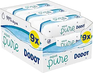 Dodot Aqua Pure Toallitas Bebé con 99% Agua, 9 Paquetes x 48 Toallitas (432): Amazon.es: Salud y cuidado personal