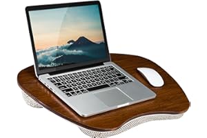 LAPGEAR Extra Large Bamboo Lap Desk - Chestnut - Fits up to 17.3 Inch Laptops - Style No. 91692