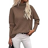 Zeagoo Women's Turtleneck Sweater Fall Winter 2026 Long Sleeve Chunky Knitted Trendy Pullover Tops