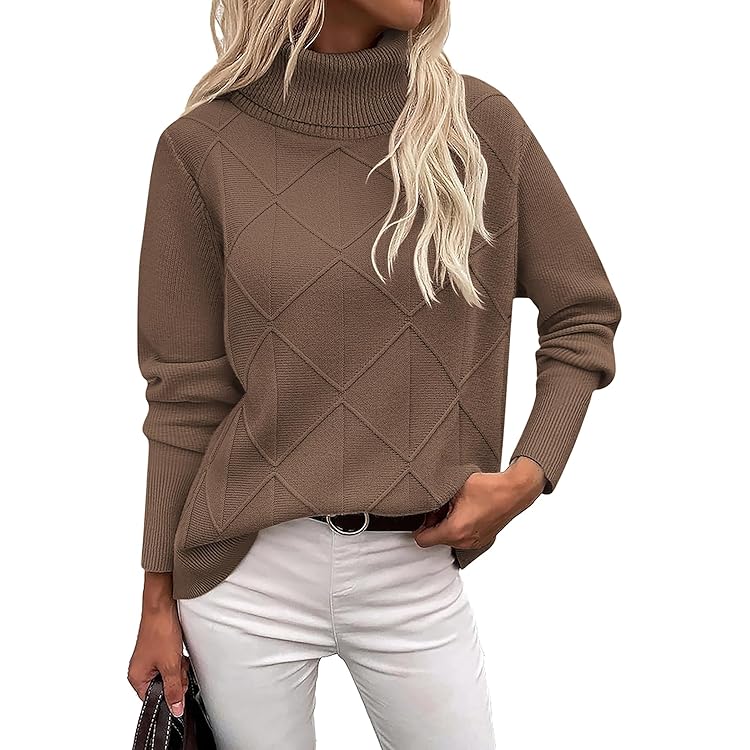 Zeagoo Women's Turtleneck Sweater 2026 Fall Winter Chunky Knitted