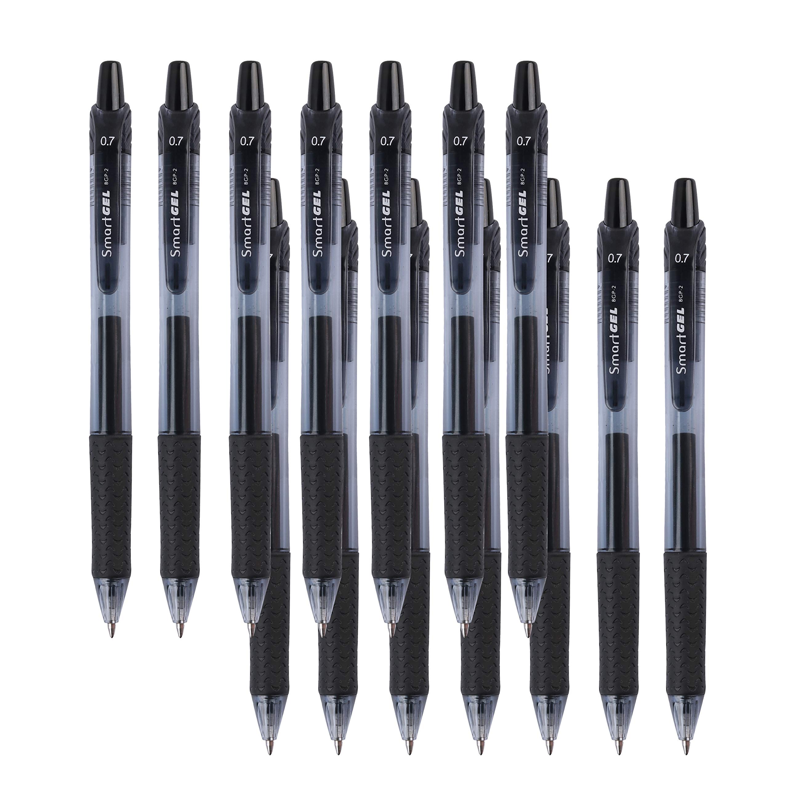 Courise 30 Pack Black Gel Pens, Retractable Medium Point Gel Ink Pens Smooth Writing for School Office Home, Comfort Grip(15 Pens with 15 Refills)