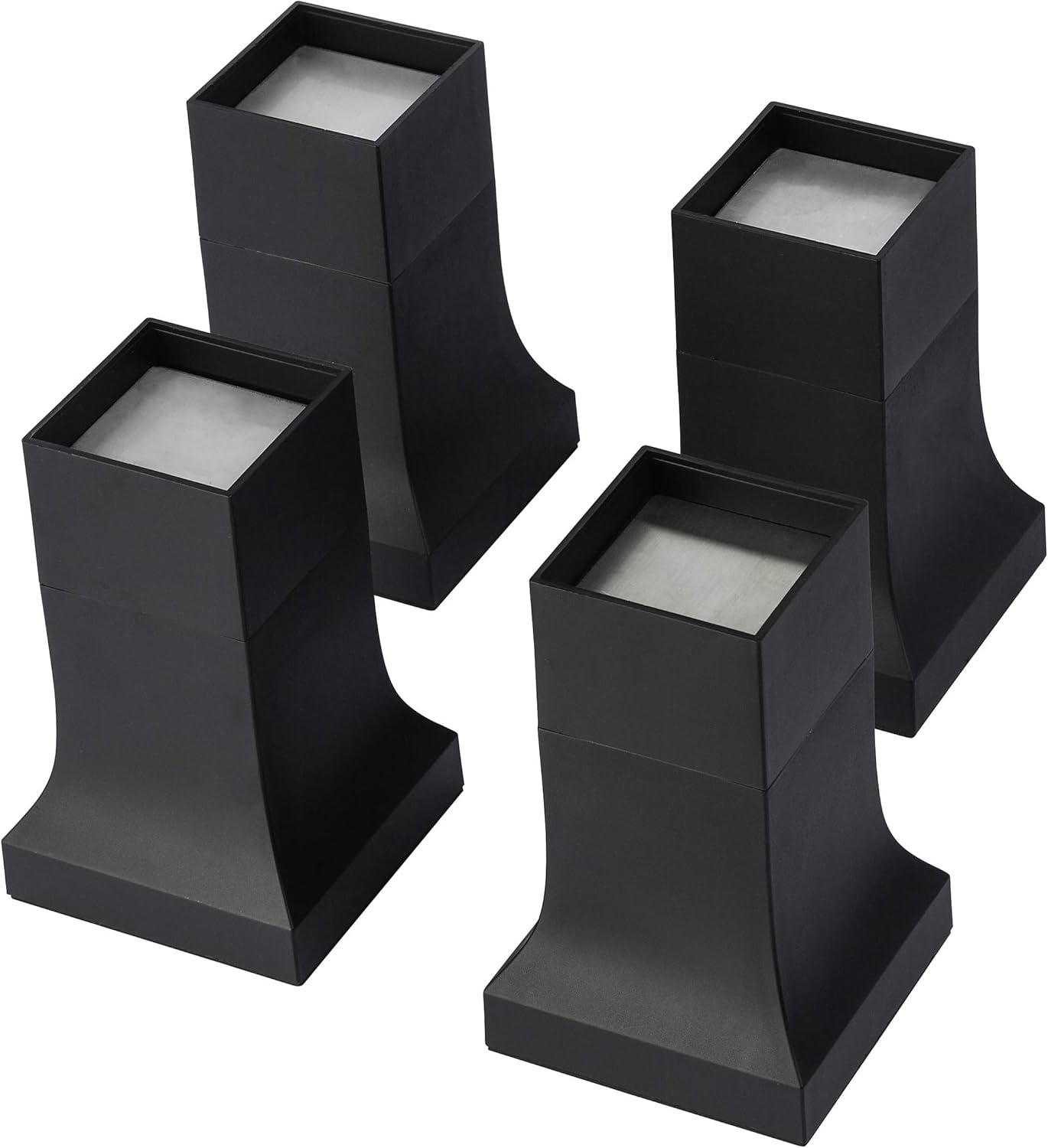 Pat. Bed Risers, Set of 4 w Adjustable Height from 4” to 6”, Matte Black Stylish, Modern Furniture Lifters with Non-Scratch, Non-Slip Rubber Foot. Extra-Tall Bed Lifts for Couch, Chair, Table: Home & Kitchen