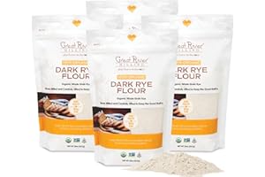 Great River Organic Milling, Specialty Flour, Dark Rye Flour, Stone Ground, Organic, 20 Ounces (Pack of 4)