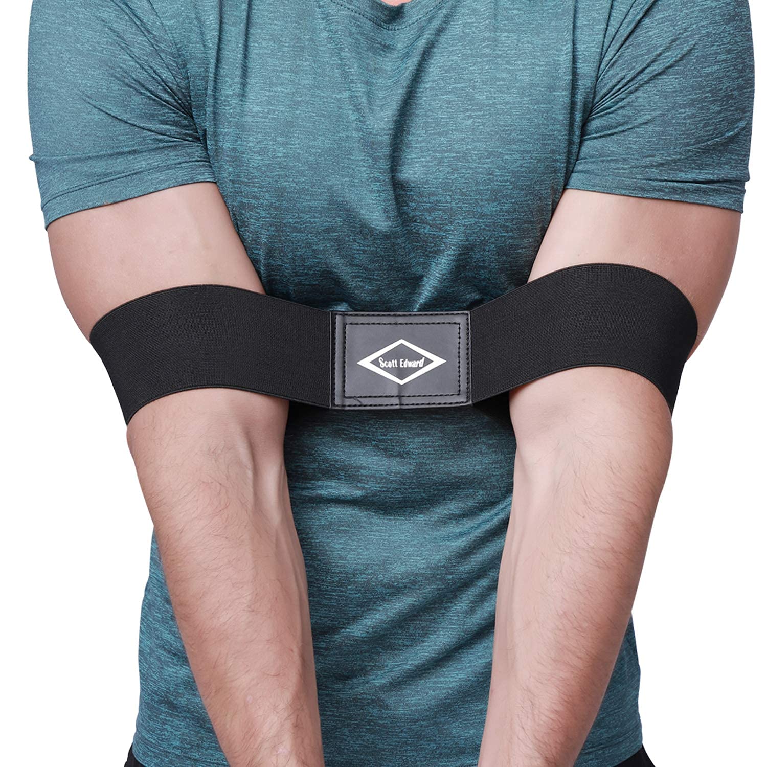 Scott Edward Pro Golf Swing Arm Band Training Aid Correct Training Swing Gesture Beginners Swing Alignment Practice Tool for Men Women Golf Beginners (Black)