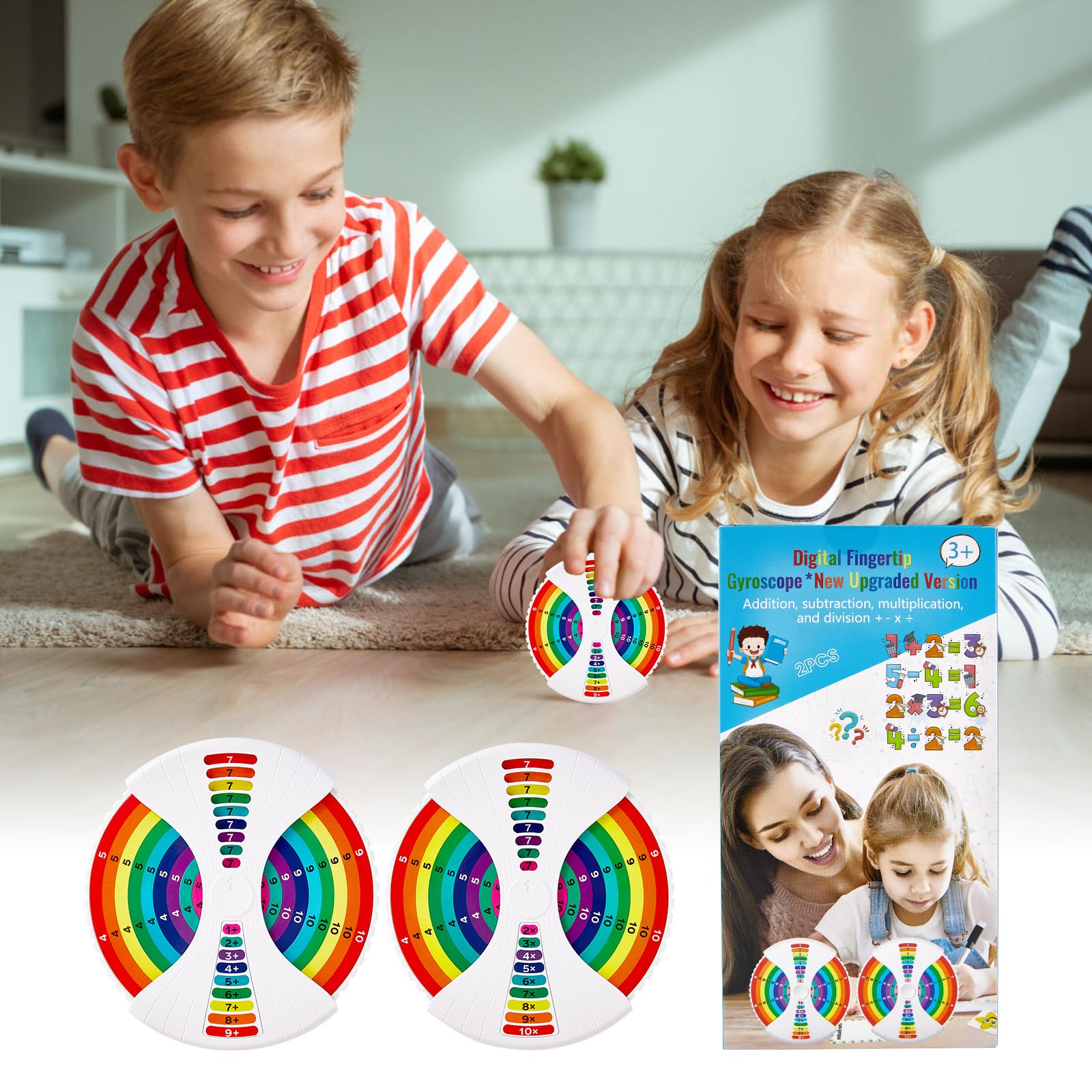 Math Fidget Spinners,2 Pieces Math Facts Fidget Spinners,Suitable ...