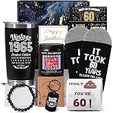 Frerdui 60th Birthday Gifts for Men, Vintage 1965 Tumbler Set with Funny Toilet Paper, The Creative 60th Year Old Birthday Gifts for Husband, Father, Friend, Co-worker, Teacher and Boss