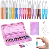 Weabetfu Shortie Interchangeable Circular Knitting Needle Set 2 Inch | Short Knitting Needles,12 Pairs 3.0-8.0mm,360&deg;Swivel Cables,Aluminum Circular Needles,Mini interchangeable Needle for Socks