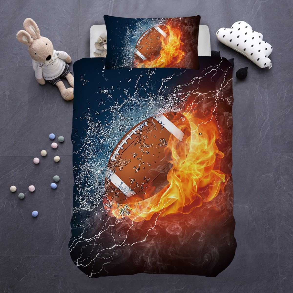 Best Boys Bedding Sets Twin Football Fire And Ice