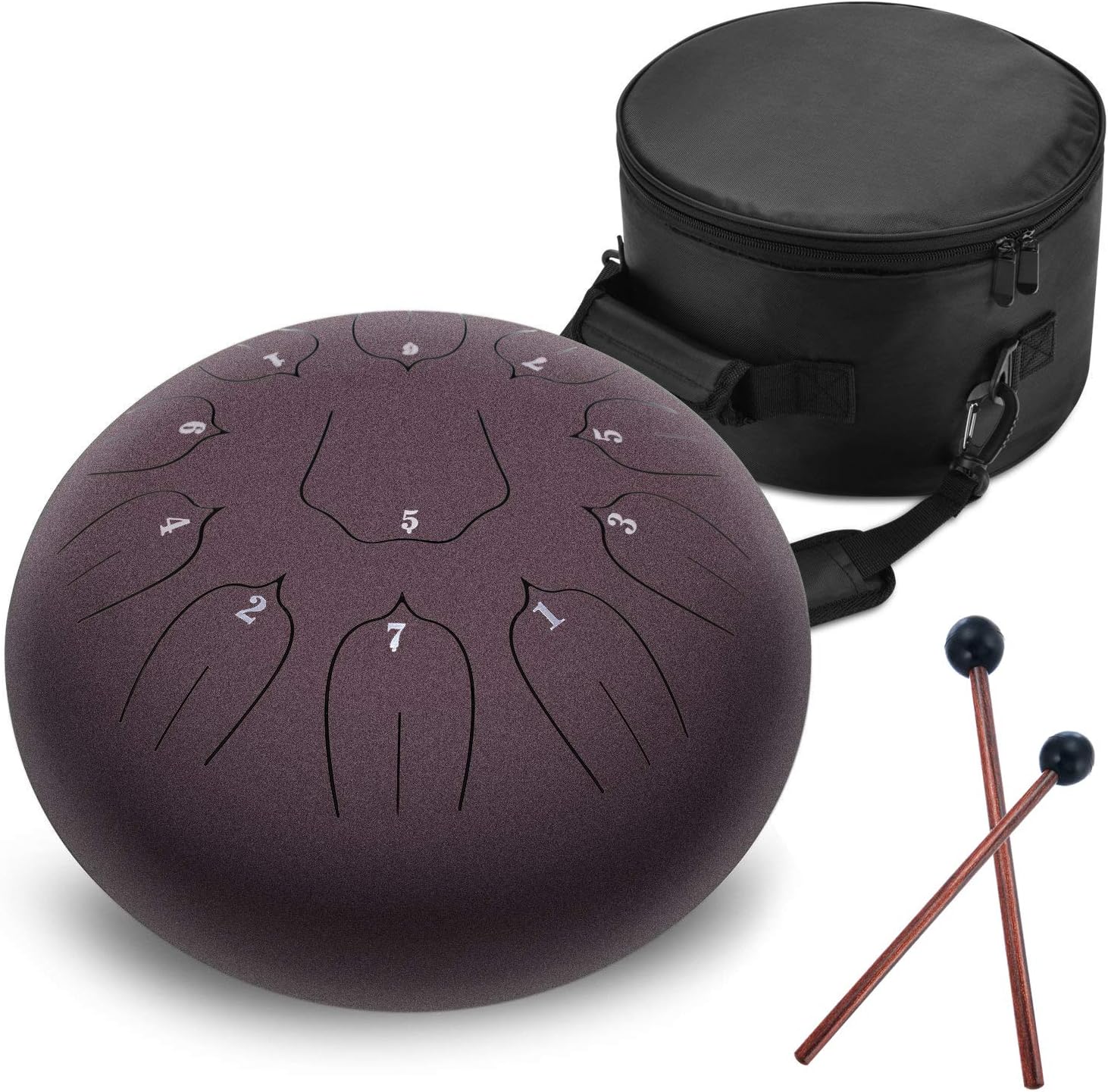 Small Tongue Drum Steel Tongue Drum 11 Notes 6 Inches Rain Drum For Outside With Drum Bag, Music Book, Drum Mallets, Mallet Holder, Finger Picks And Stickers, Steel Drum For Yoga, Meditation