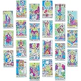 DICOSMETIC 22Pcs 22 Styles Tarot Charms Bulk Colorful Acrylic Pendants Arcana Pendants Good Luck Charms Vintage Magic Charm for DIY Jewelry Making, Hole: 1.8mm