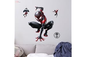 Wall Palz Marvel Miles Morales Wall Decal - 20" Augmented Reality Spider-Man Bedroom Decor Peel and Stick Vinyl Wall Stickers