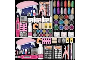 COSCELIA Acrylic Nail Kit for Beginners with Everything Acrylic Powder with Drill and U V Light Professional Nails Kit Acrylic Set Glitter Decorations Acrylic Starter Kit Thanksgiving Christmas Gifts for Women
