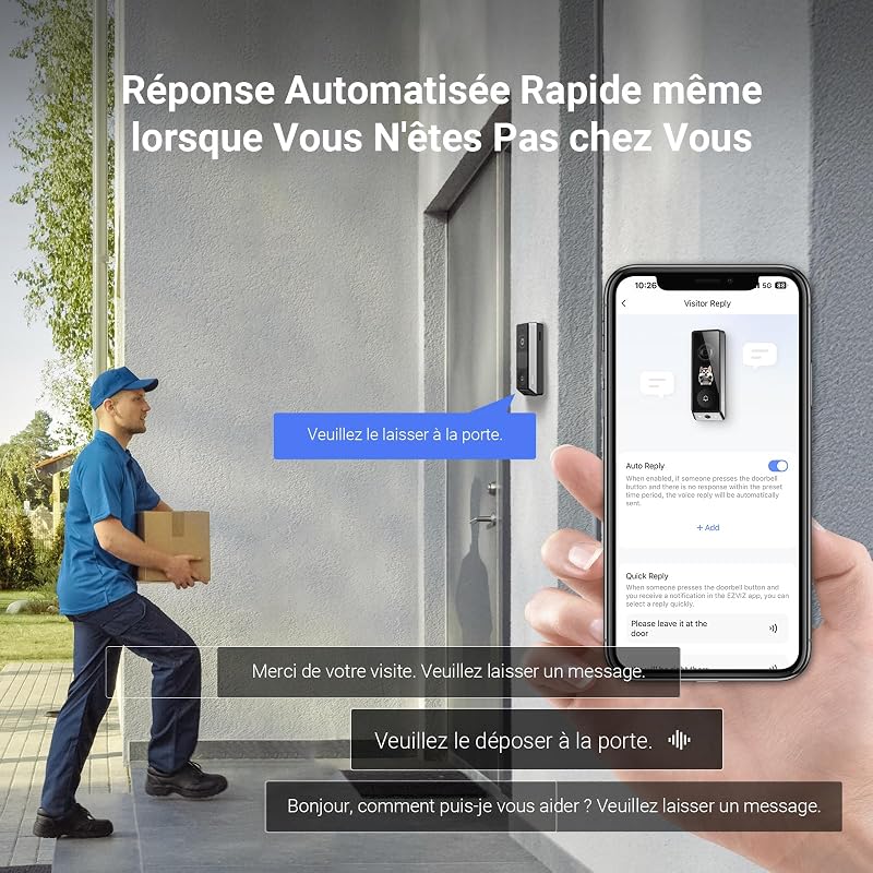 6MP+2MP Sonnette sans Fil avec Camera Double et Carillon EP8 Ultra