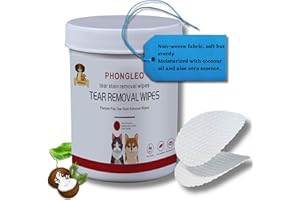 PHONGLEO Dog Eye Wipes, Eye Wipes for Cats, 130PCS, 2.2 Inch, Pet Eye and Hygiene Wipes, from Sturdy but Soft Non-Woven Fabric, Moisturized with Coconut Oil and Aloe Vera to Keep Pets Safe and Happy.