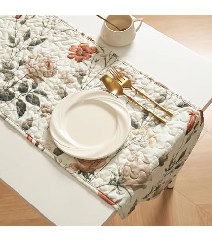 DII Farmhouse Collection - Runner Da Tavolo Trapuntato 33x183 Cm | 100% Cotone, Stile Country, Colore Pumpkin Spice