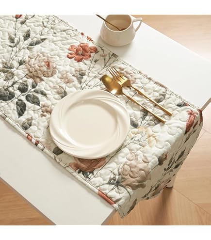 DII Farmhouse Collection - Runner Da Tavolo Trapuntato 33x183 Cm | 100% Cotone, Stile Country, Colore Pumpkin Spice