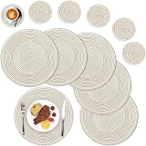 SHACOS Round Placemats and Coasters Set of 6 Cream